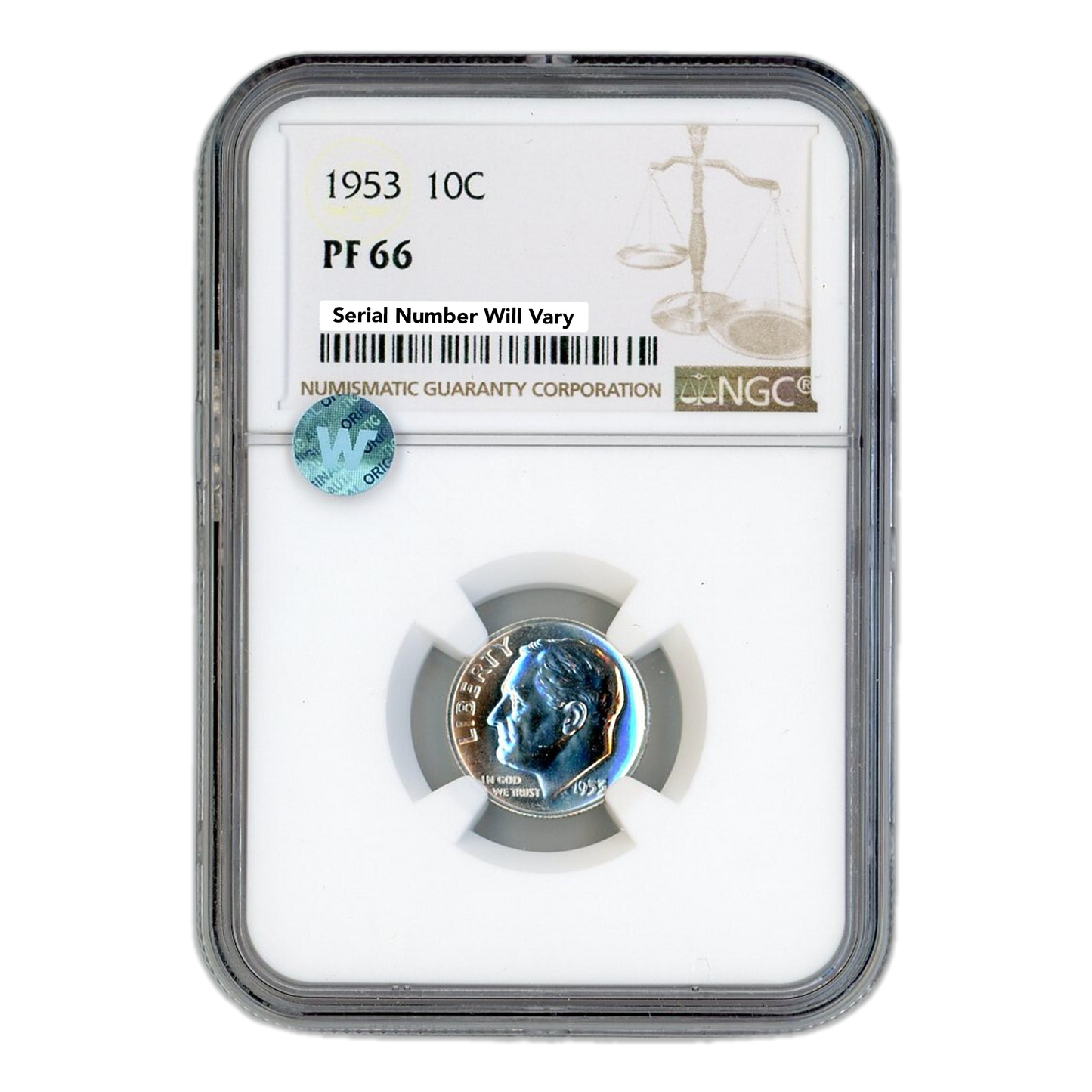 1953 Roosevelt Dime - NGC PF66 Sight White