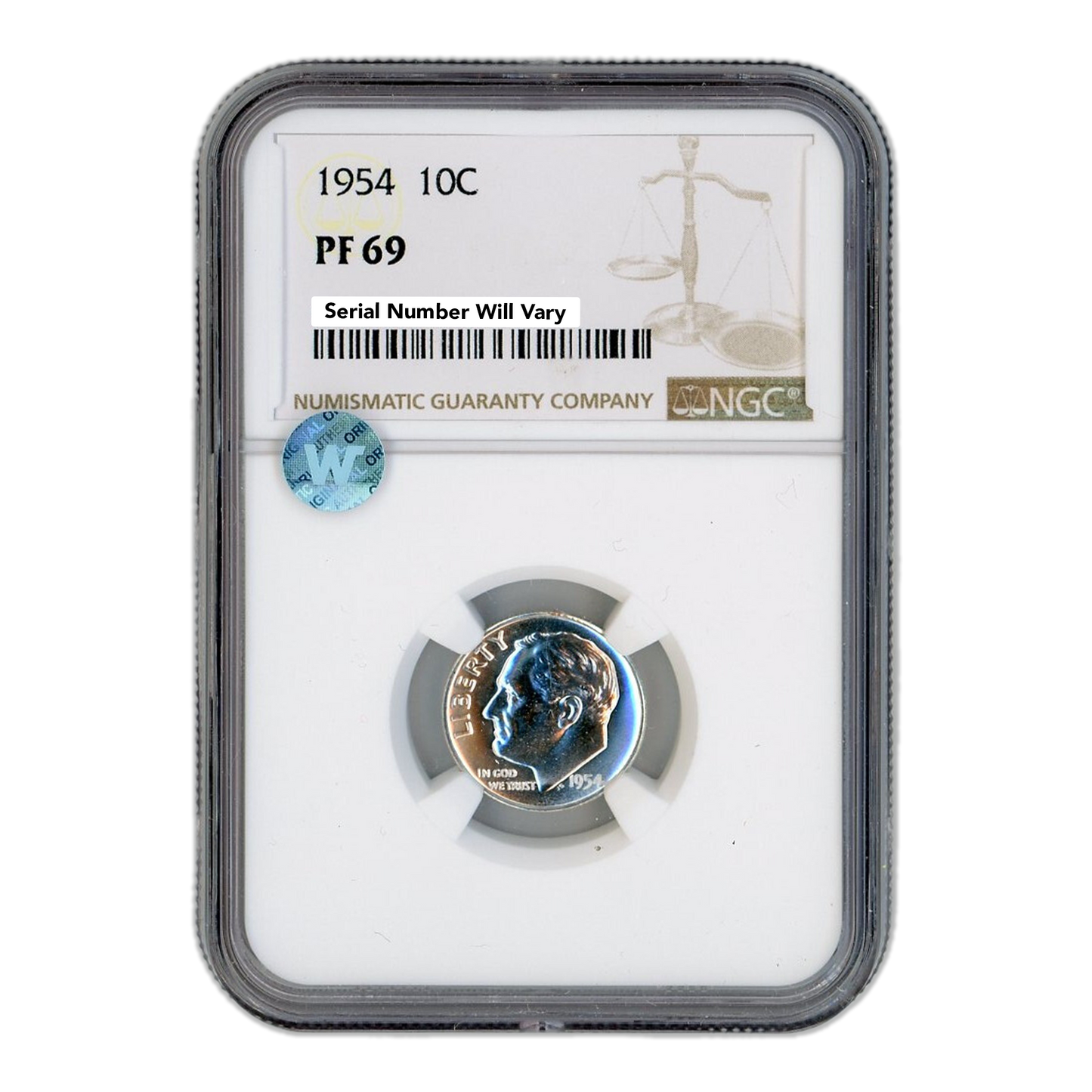 1954 Roosevelt Dime - NGC PF69 Sight White
