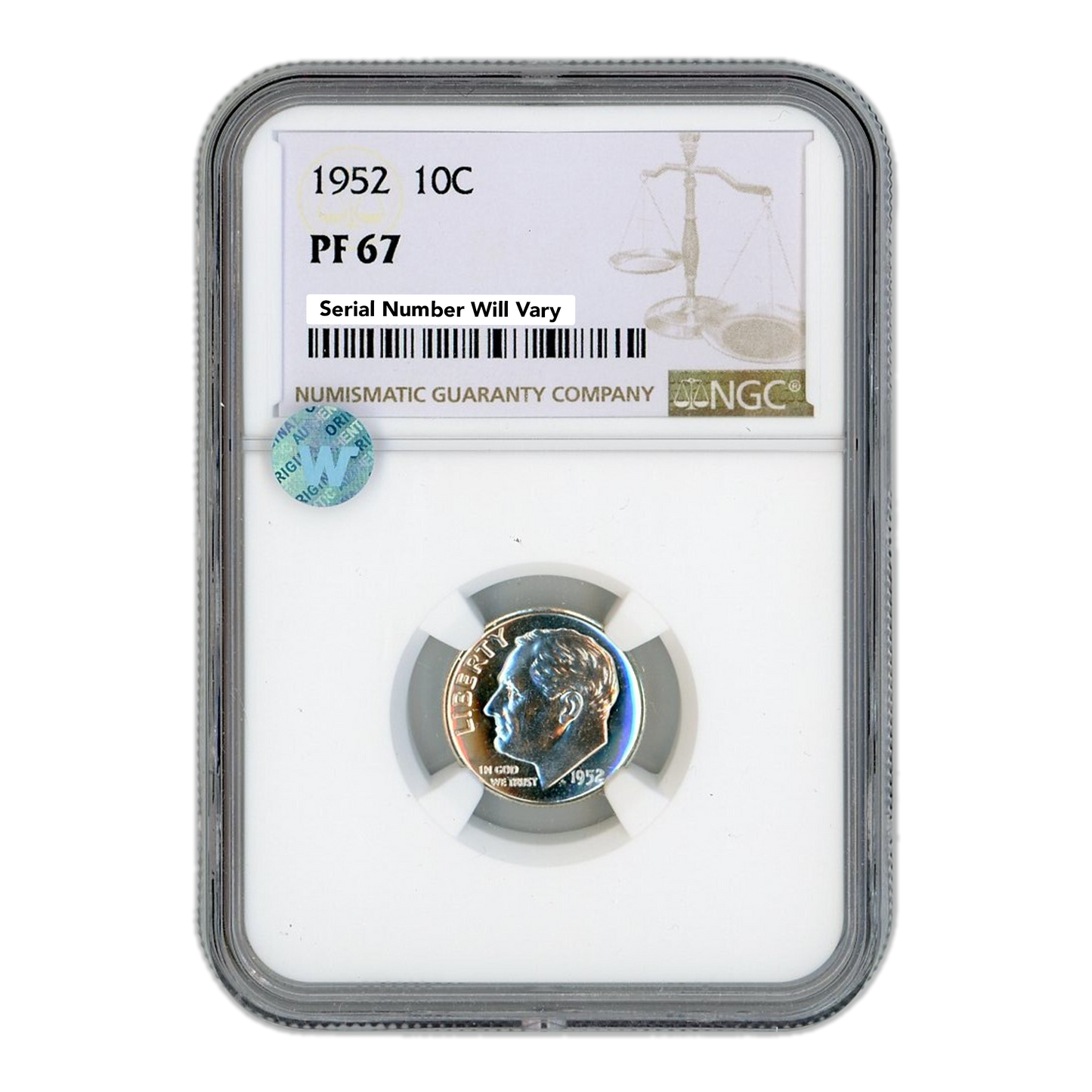 1952 Roosevelt Dime - NGC PF67 Sight White