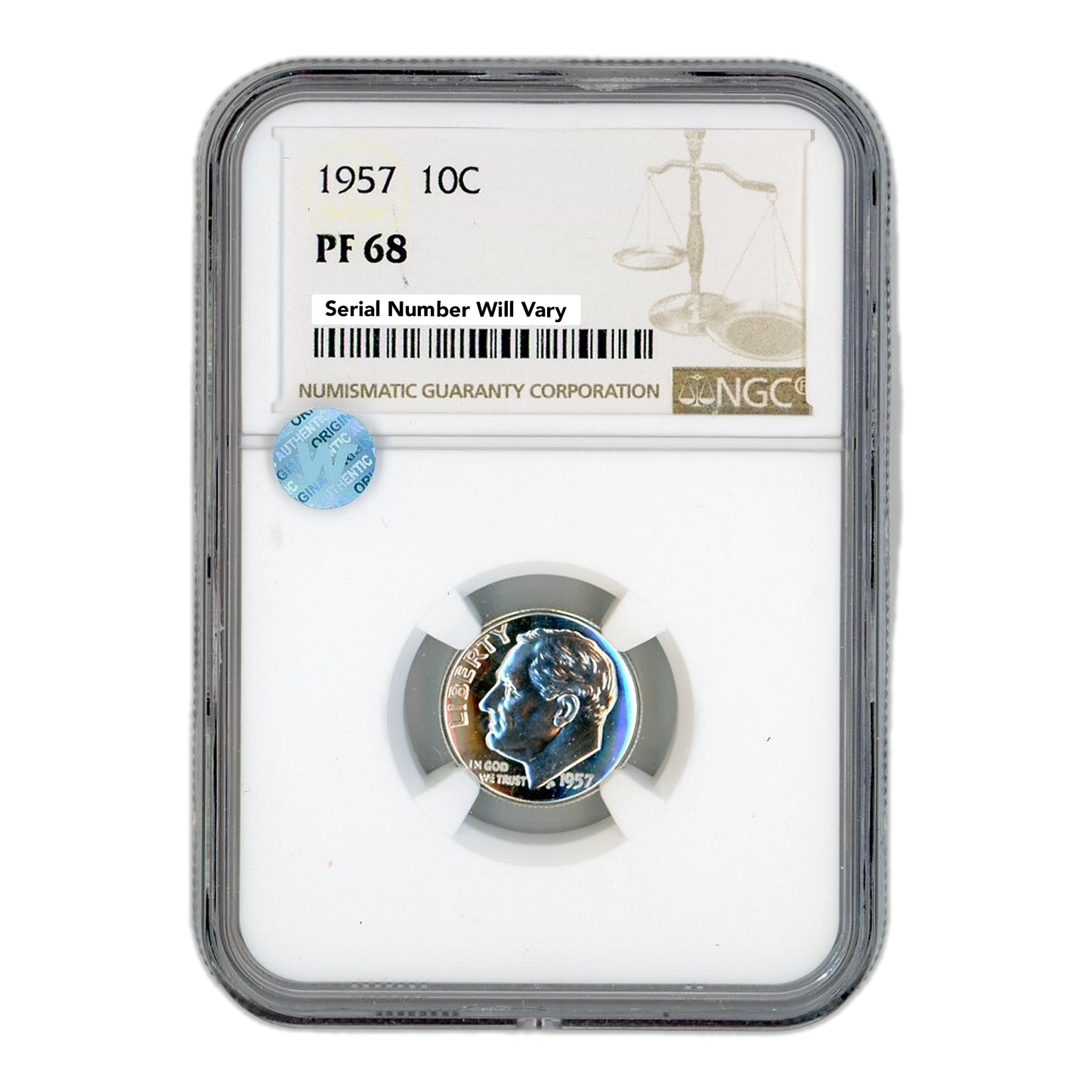 1957 Roosevelt Dime - NGC PF68 Sight White