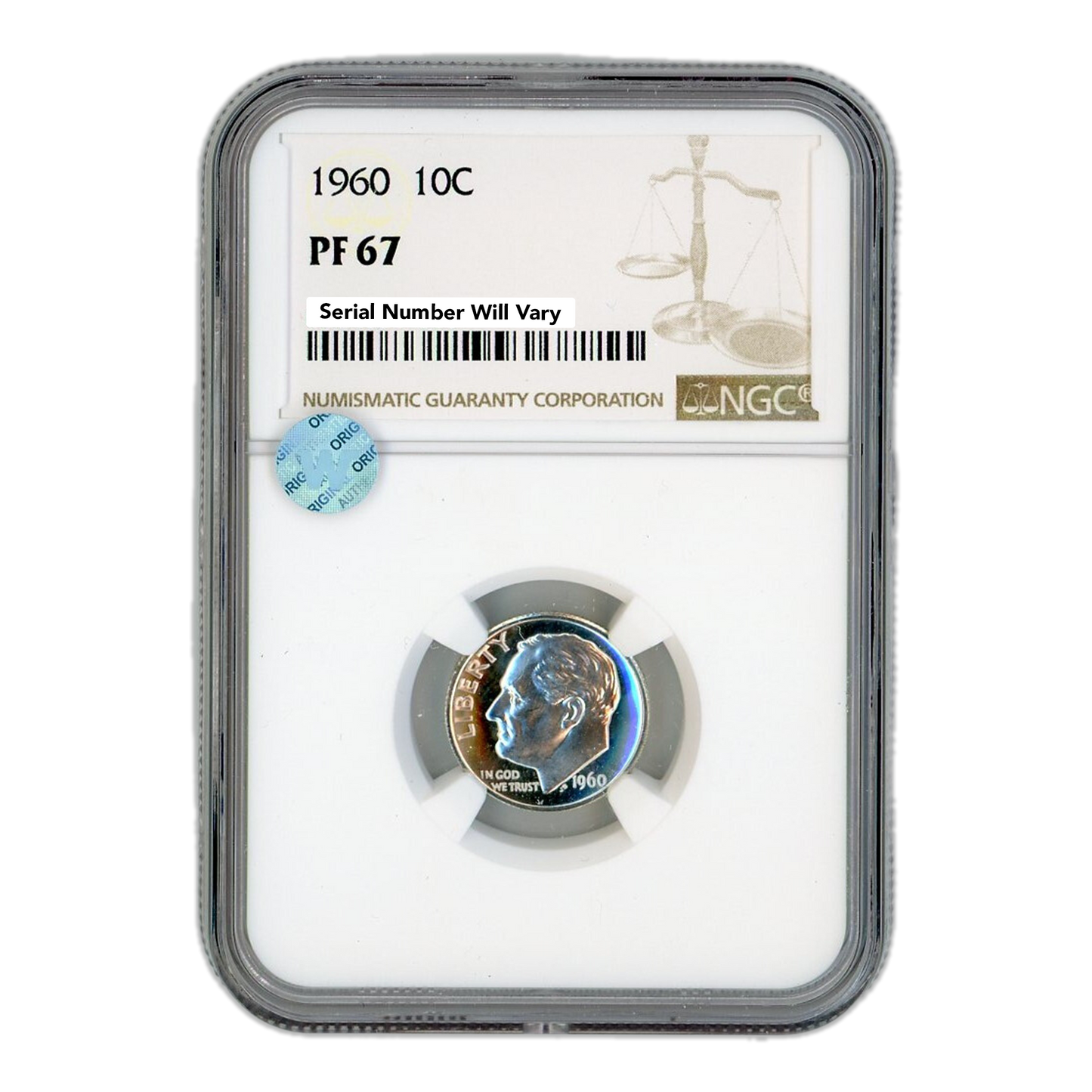 1960 Roosevelt Dime - NGC PF67 Sight White