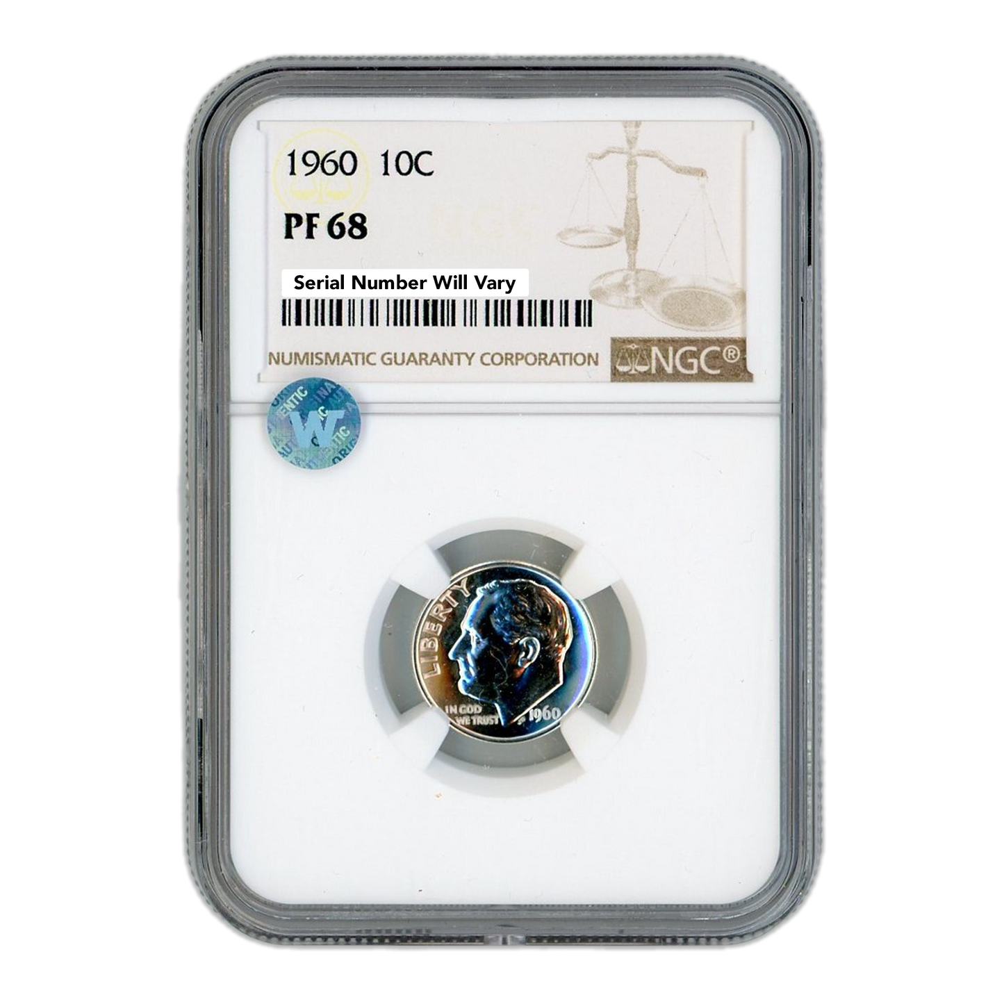 1960 Roosevelt Dime - NGC PF68 Sight White