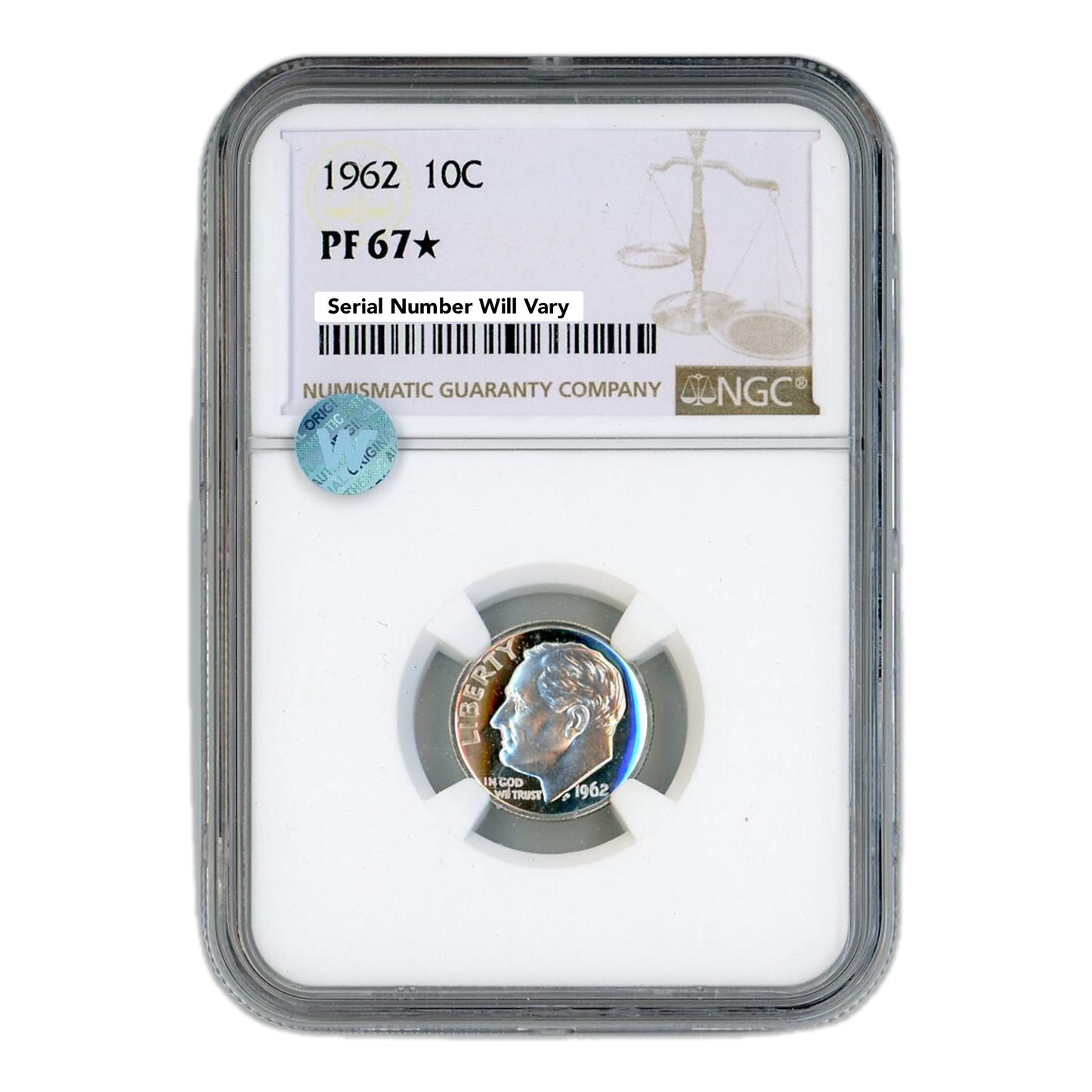 1962 Roosevelt Dime - NGC PF67 Star Sight White