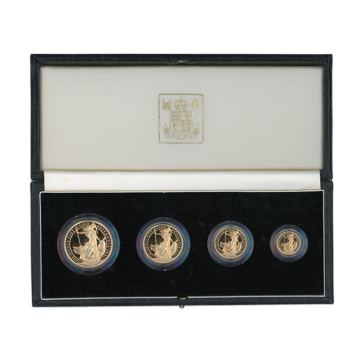 1987 4 piece Gold Britannia set- OGP with COA