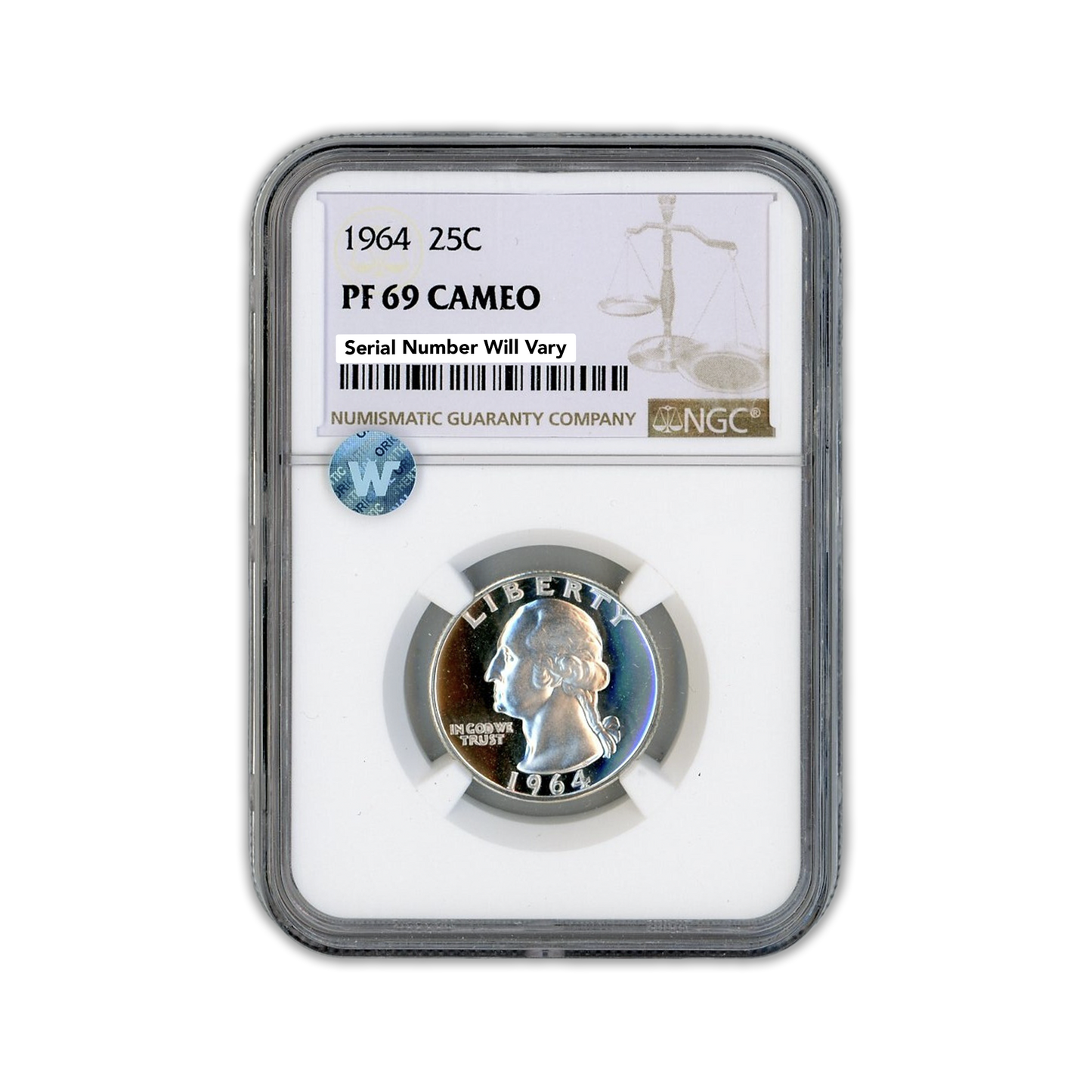 1964 Washington Silver Quarter Philadelphia - NGC PF69 Cameo Sight White