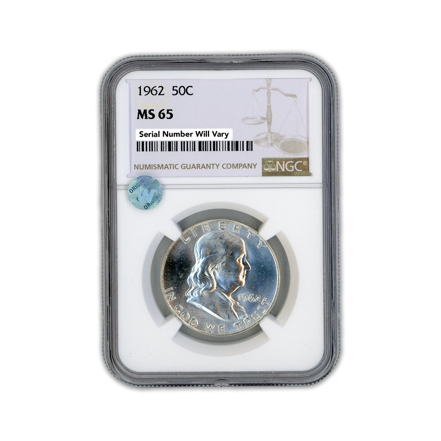 1962 Franklin Silver Half Dollar - NGC MS65 Sight White - CoinsTV