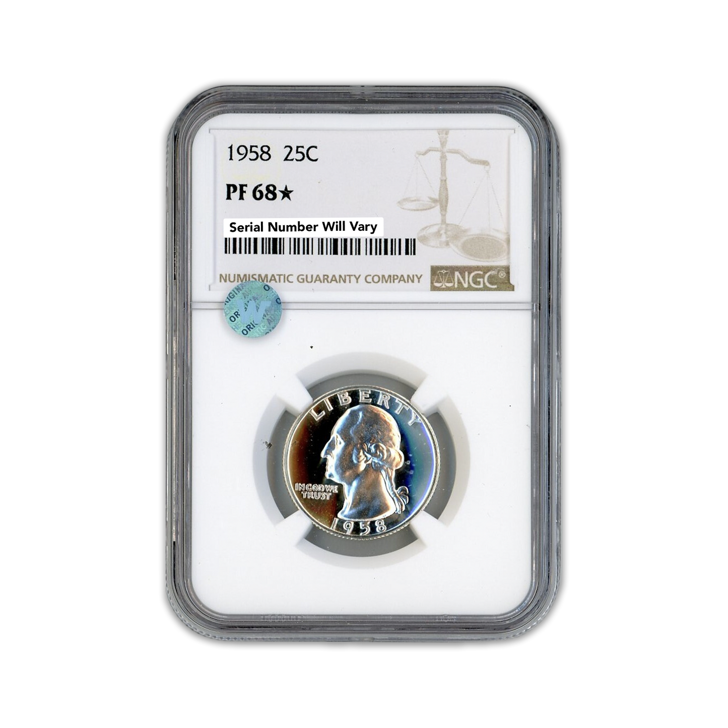1958 Washington Silver Quarter Philadelphia - NGC PF68 Star Sight White