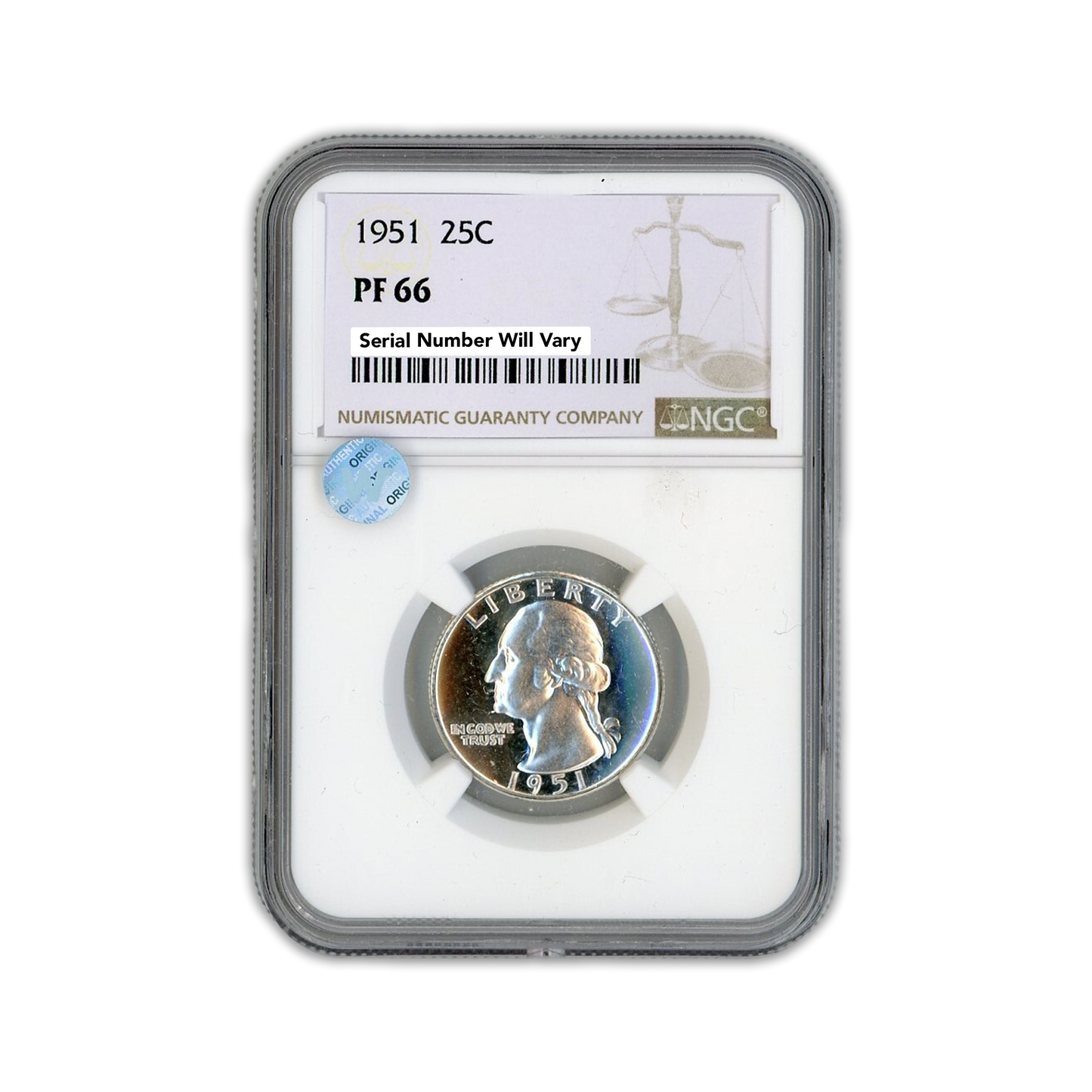 1951 Washington Silver Quarter - NGC PF66 Sight White