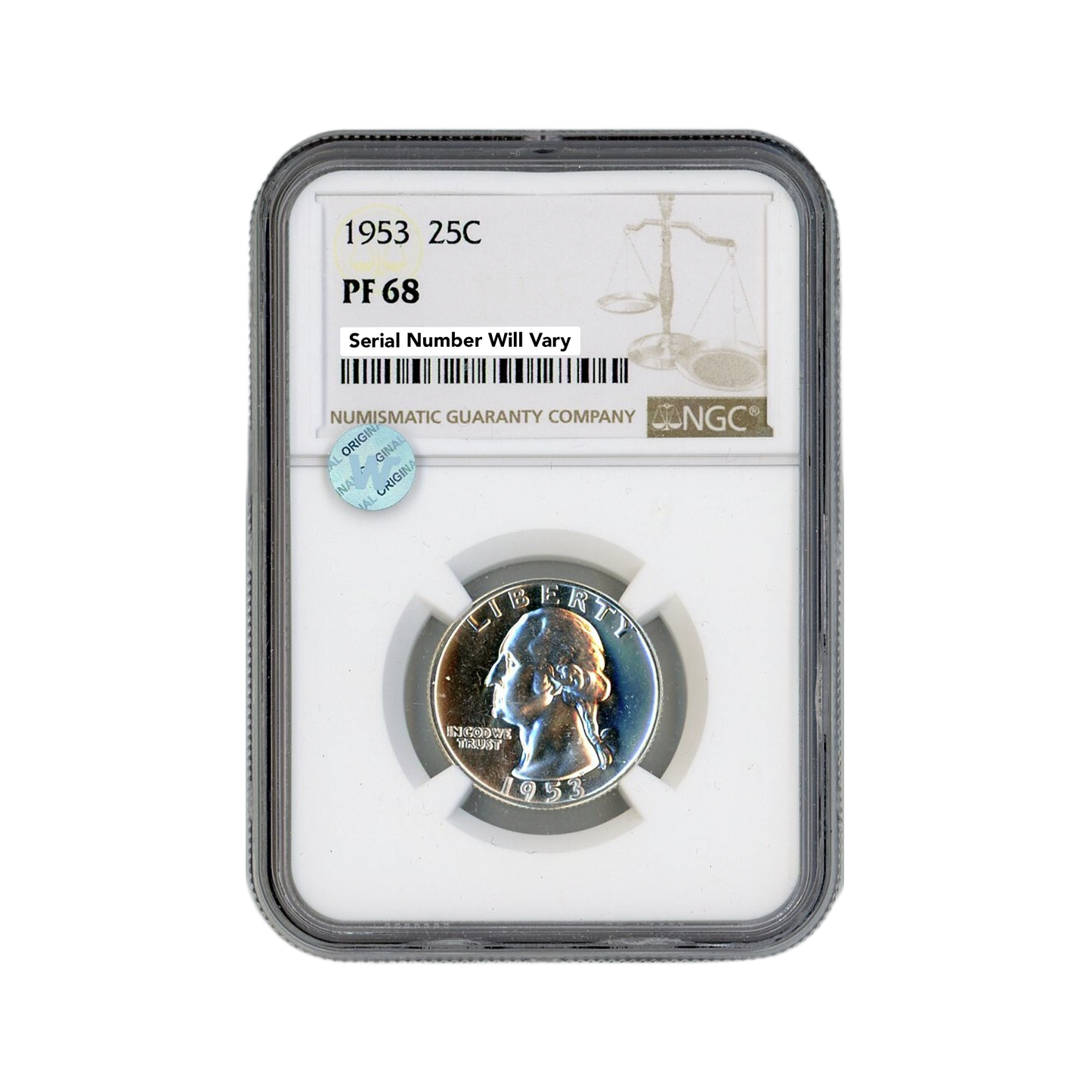 1953 Washington Silver Quarter Philadelphia - NGC PF68 Sight White