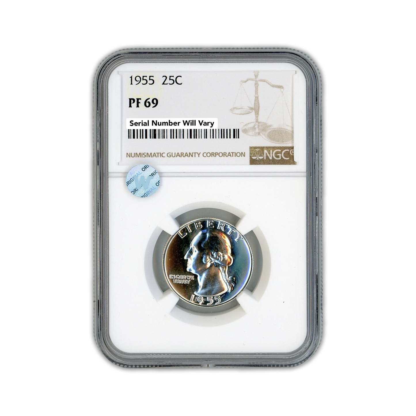 1955 Washington Silver Quarter Philadelphia - NGC PF69 Sight White