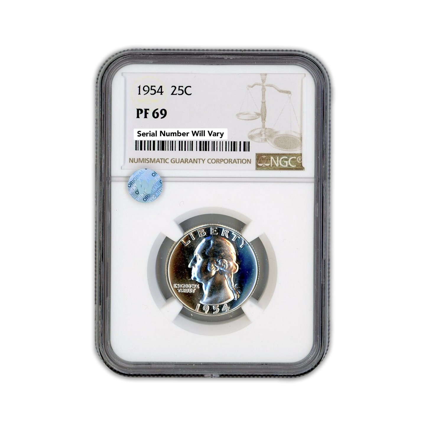 1954 Washington Silver Quarter Philadelphia - NGC PF69 Sight White