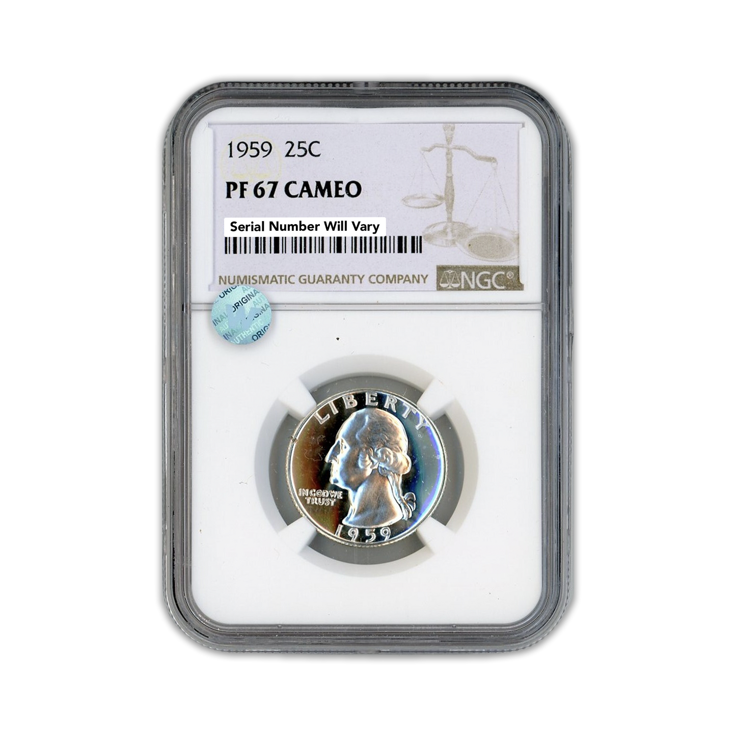 1959 Washington Silver Quarter Philadelphia - NGC PF67 Cameo Sight White