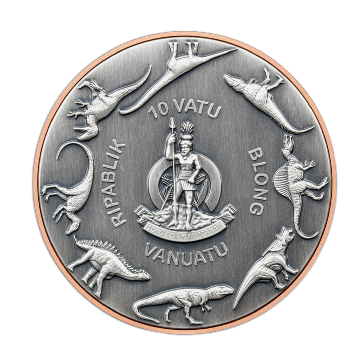 2024 Vanuatu Pteranodon Double Giant Coin Silver & Copper Dinosaur