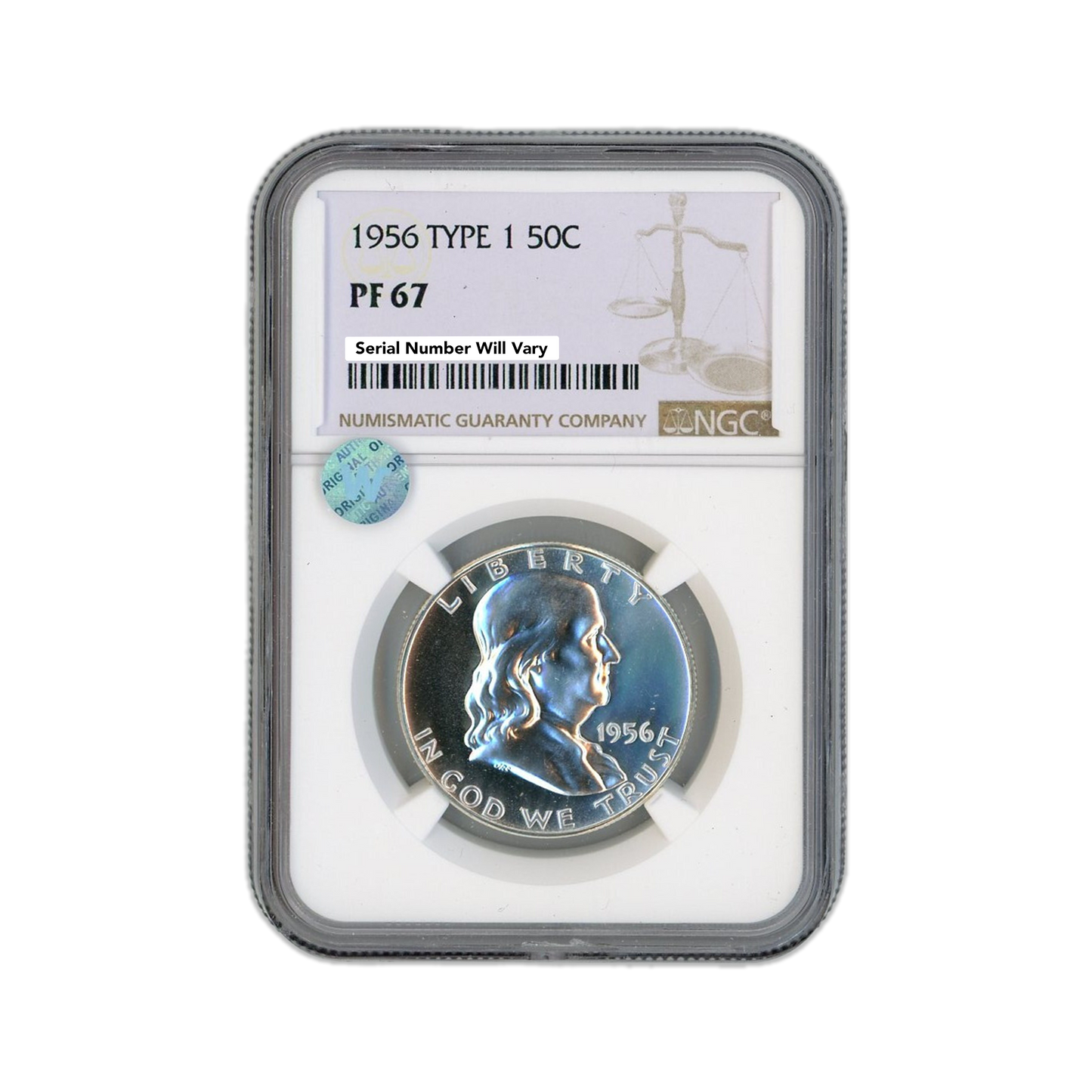 1956 Franklin Silver Half Dollar Type 1- NGC PF67 Sight White