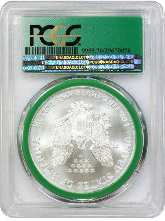 2002 American Silver Eagle - Business Strike - PCGS MS70 Monster Box Label - CoinsTV