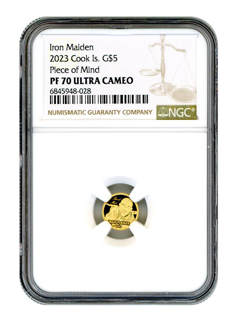 2023 Iron Maiden Piece of Mind 0.5 gram Gold - NGC PF70 Ultra Cameo
