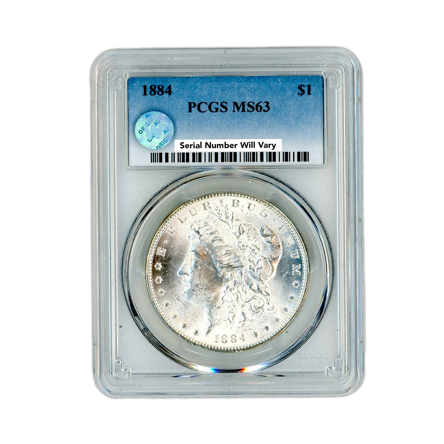 1884 Morgan Silver Dollar Philadelphia - PCGS MS63 Sight White