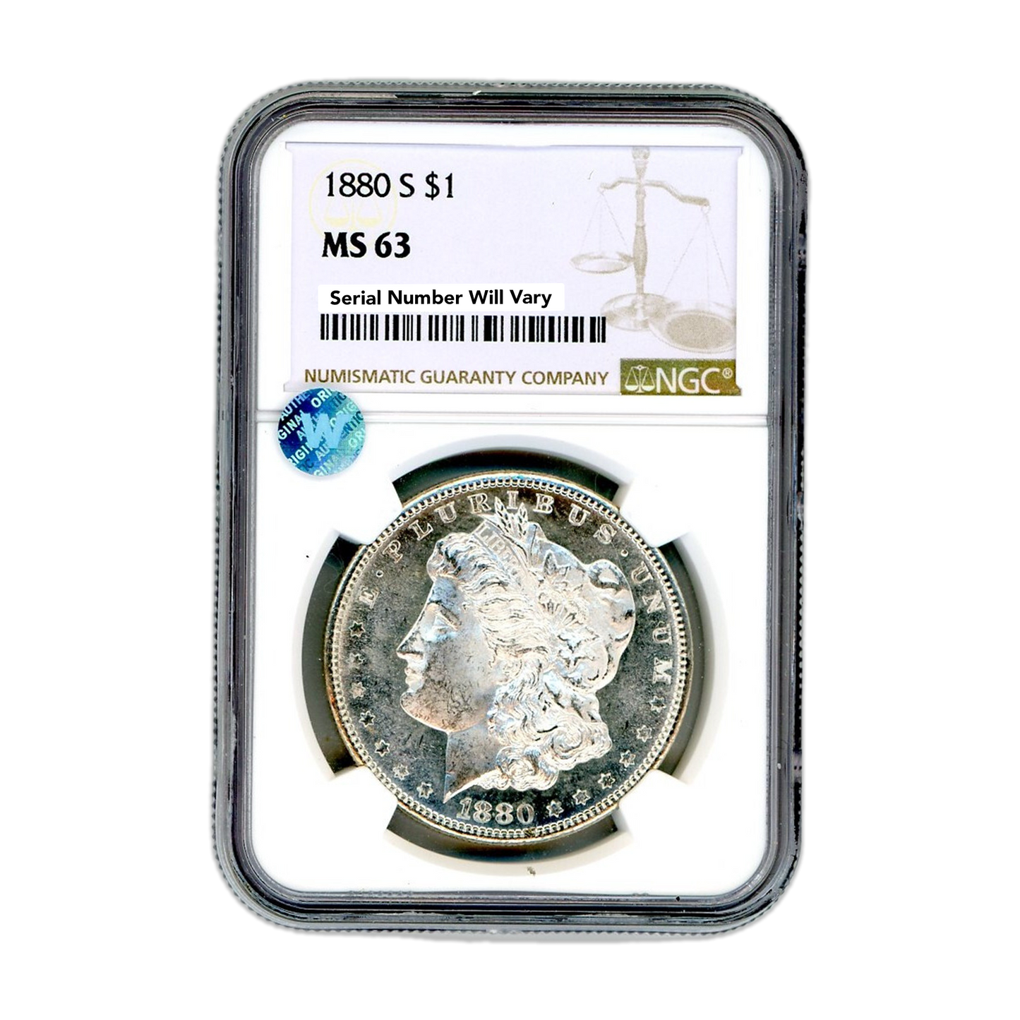 1880 S Morgan Silver Dollar San Francisco - NGC MS63 Sight White - CoinsTV