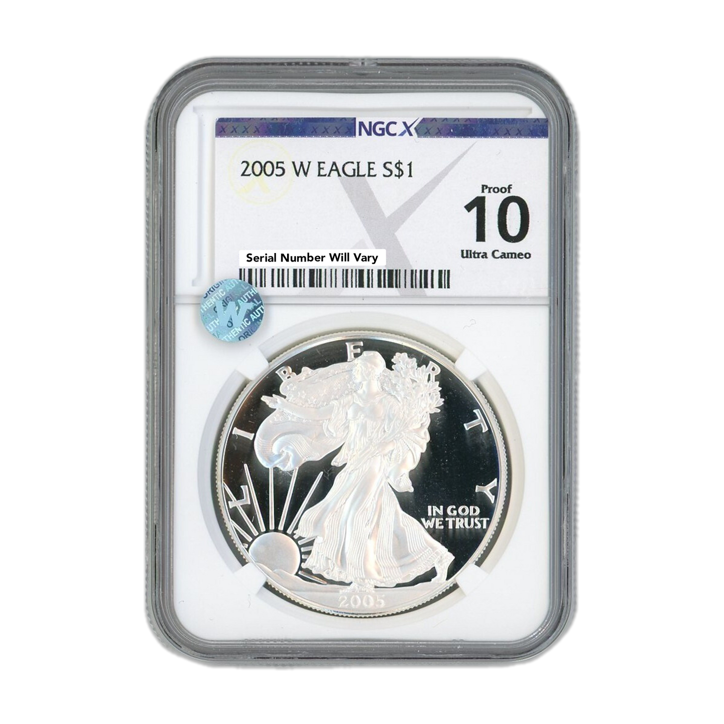 2005 W Silver Eagle - Proof - NGCX PF10 Ultra Cameo Sight White - CoinsTV