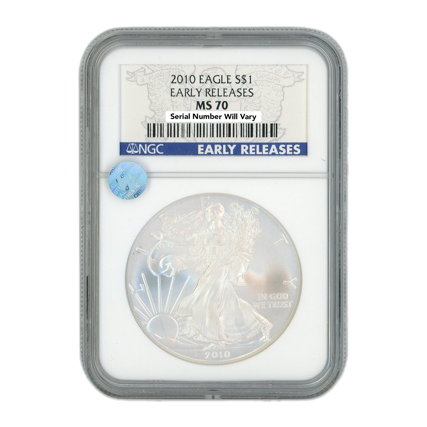 2010 Silver Eagle - Early Releases - NGC MS70 Sight White - CoinsTV