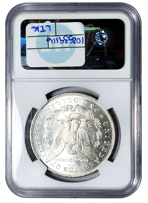1878 Morgan Silver Dollar 7/8 Tailfeathers - Weak - NGC MS63 Sight White