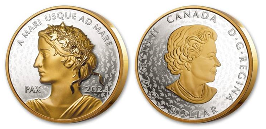 2024 Royal Canadian Mint 1 oz Silver Gold-Plated Peace Proof Ultra High Relief