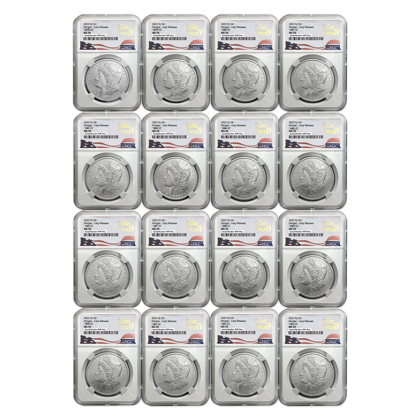 2023 Fiji Morgan Dollar Carson City - NGC MS70 In God We Trust Label Grab Bag