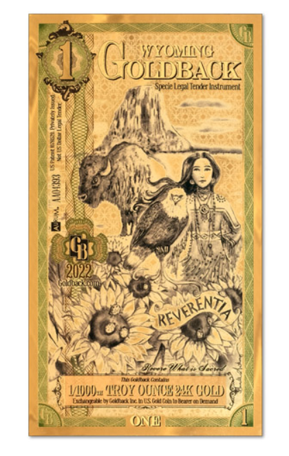 Goldback Aurum 1/1000 oz 2 Note Set - SD & WY - CoinsTV