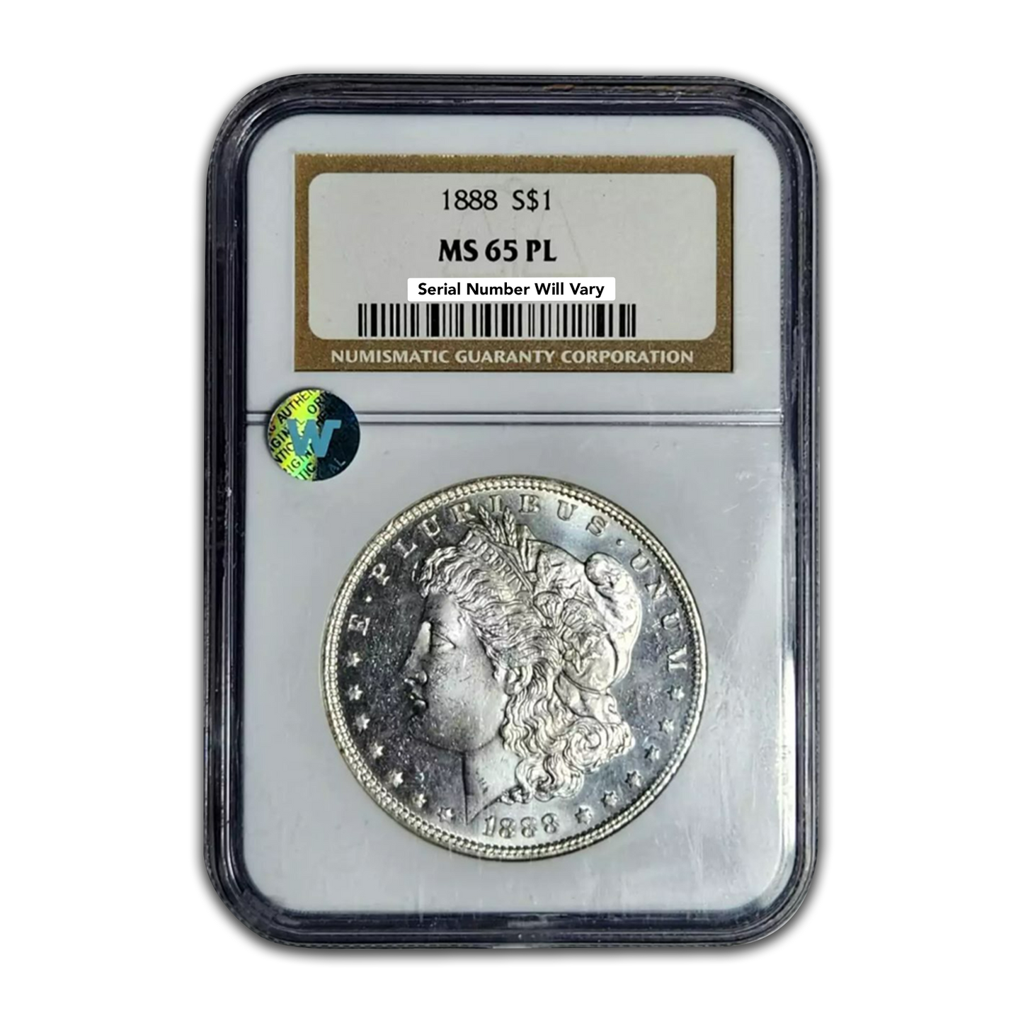 1888 Silver Morgan Dollar Philadelphia NGC MS65 PL Sight White