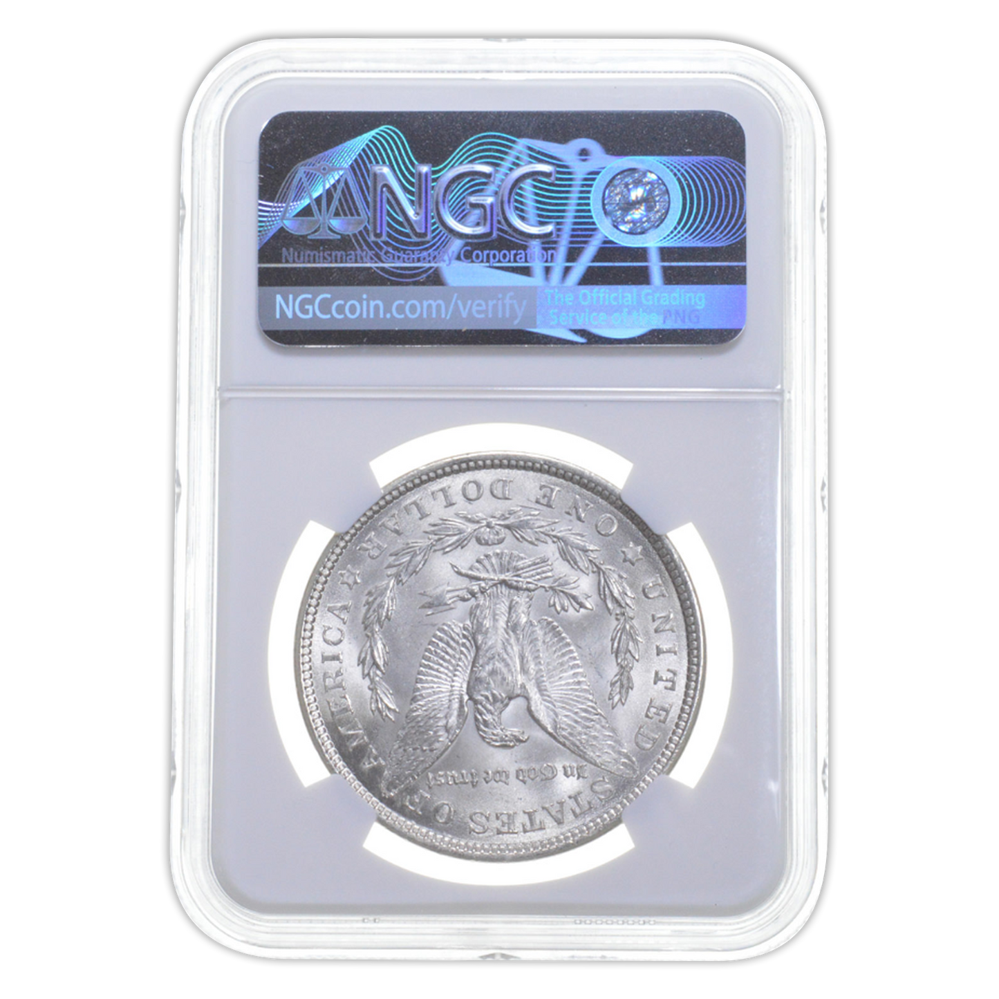 1921 Morgan Silver Dollar Philadelphia - NCG MS62 - Morgan to Peace 100th Anniversary Label