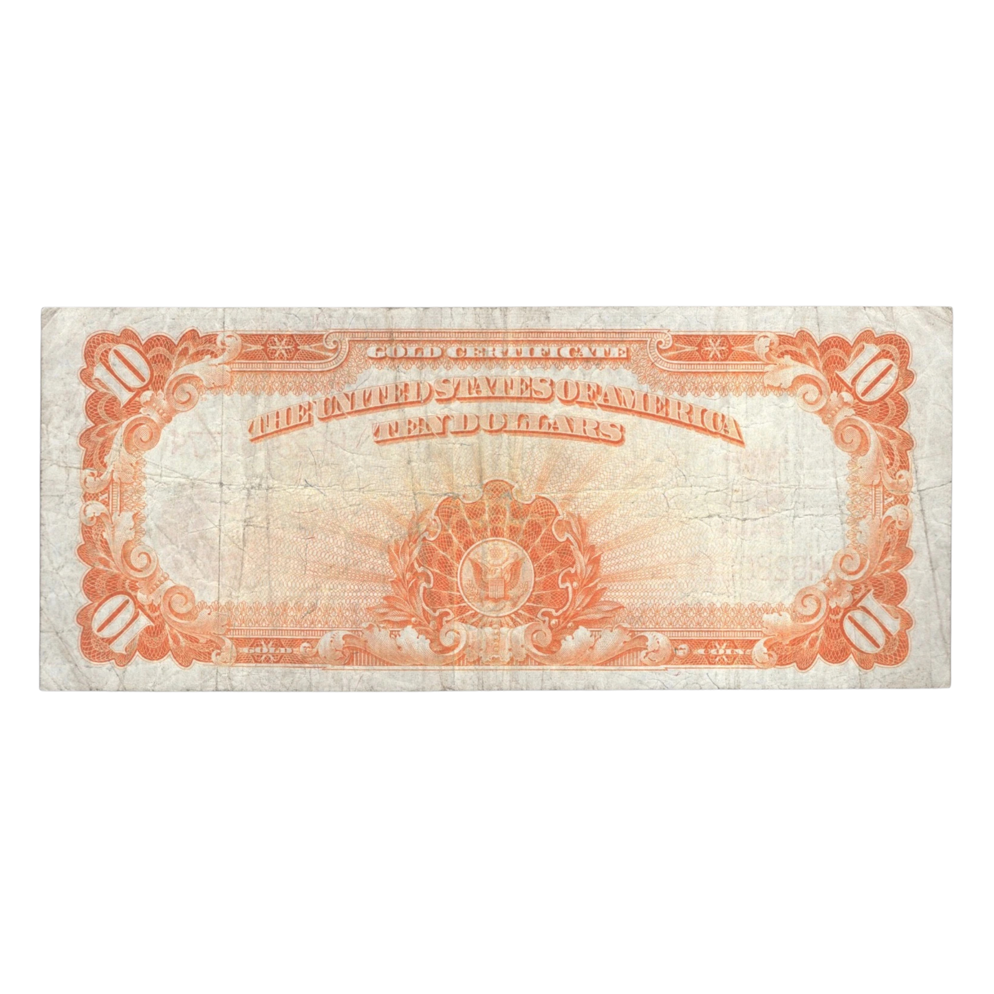 1922 $10 Gold Certificate Large U.S. Note VG-VF - CoinsTV