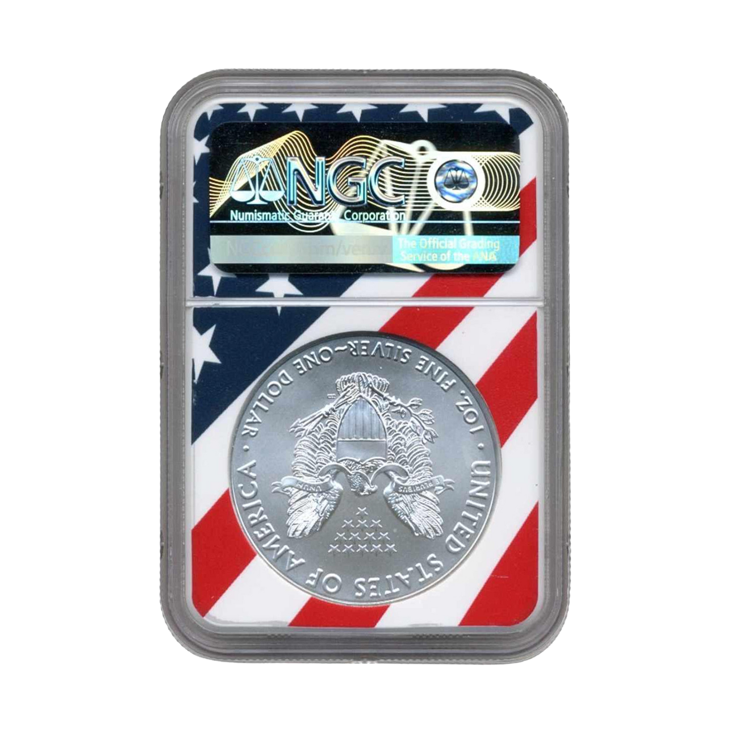 2020(P) Silver Eagle - Emergency Production Limited Flag Core - NGC MS69