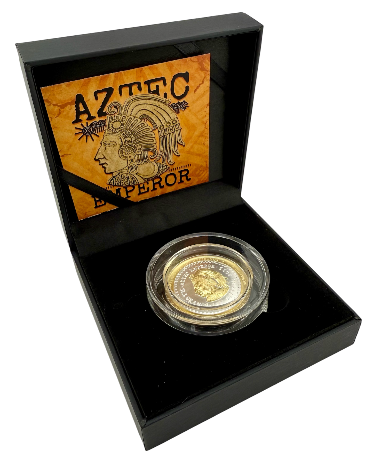 2025 Niue Aztec Emperor Cuauhtemoc UHR Gold Gilt 1 oz Silver Coin