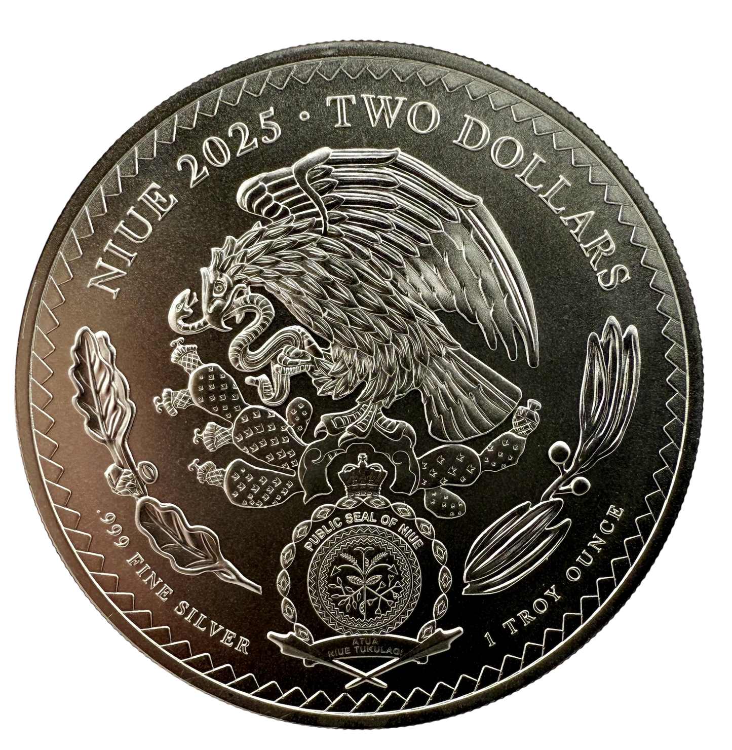 2025 Niue Aztec Emperor Cuauhtemoc UHR Gold Gilt 1 oz Silver Coin