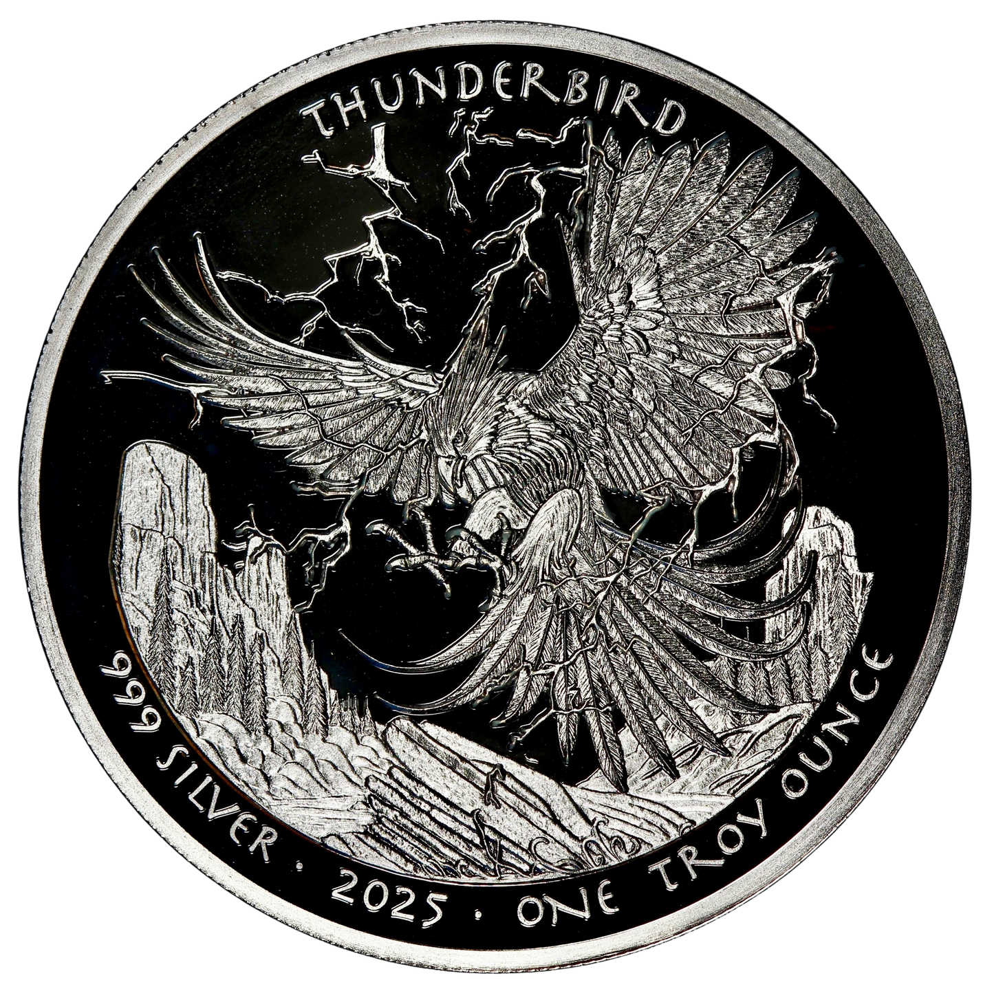 2025 Sioux Nation Thunderbird Black Proof 1 Oz Silver Coin - CoinsTV