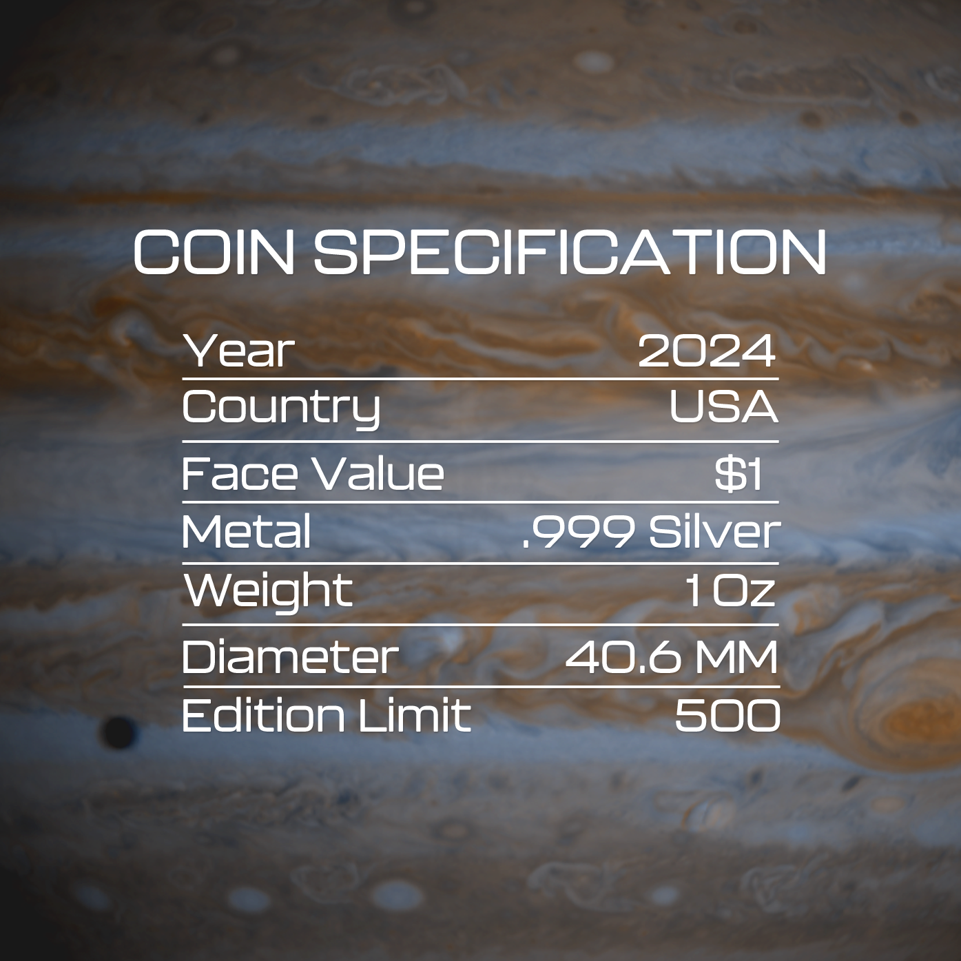 2024 Jupiter Silver Eagle - Planets of the Solar System Series - CoinsTV