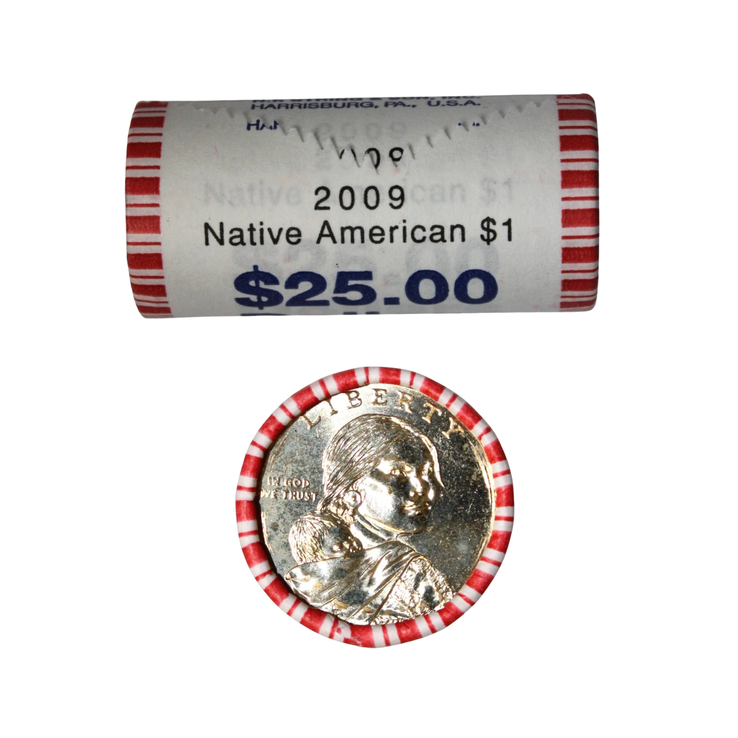 2009-P Sacagawea Dollar Uncirculated - Original Bank-Wrapped Roll - CoinsTV