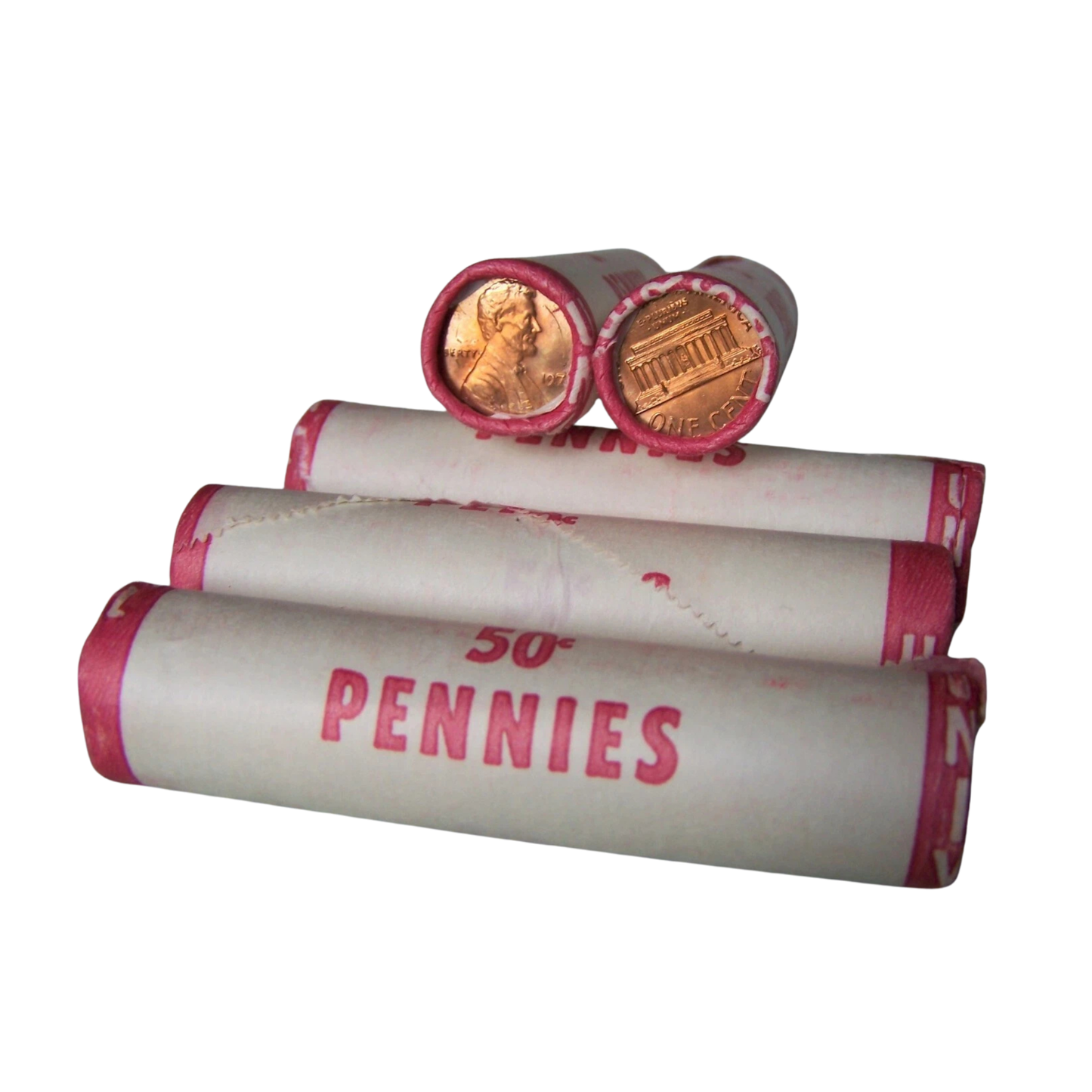 1973-P Lincoln Cent Uncirculated - Original Bank Wrapped Roll - CoinsTV