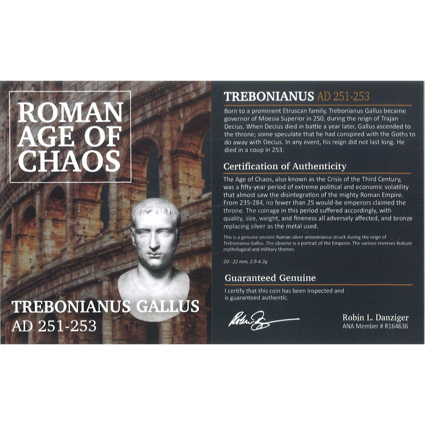 Roman Silver Antoninianus of Trebonianus Gallus (AD 251-253) - NGC F - CoinsTV