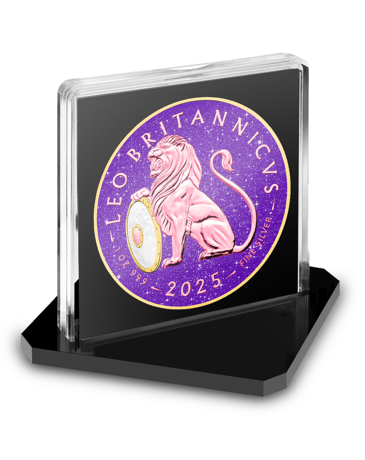 2025 Great Britain British Lion Royal Amethyst Edition 1 oz Silver Coin - CoinsTV