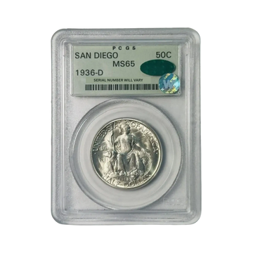 1936-D Classic Commemorative California Pacific International Exposition - PCGS MS65 San Diego CAC SW