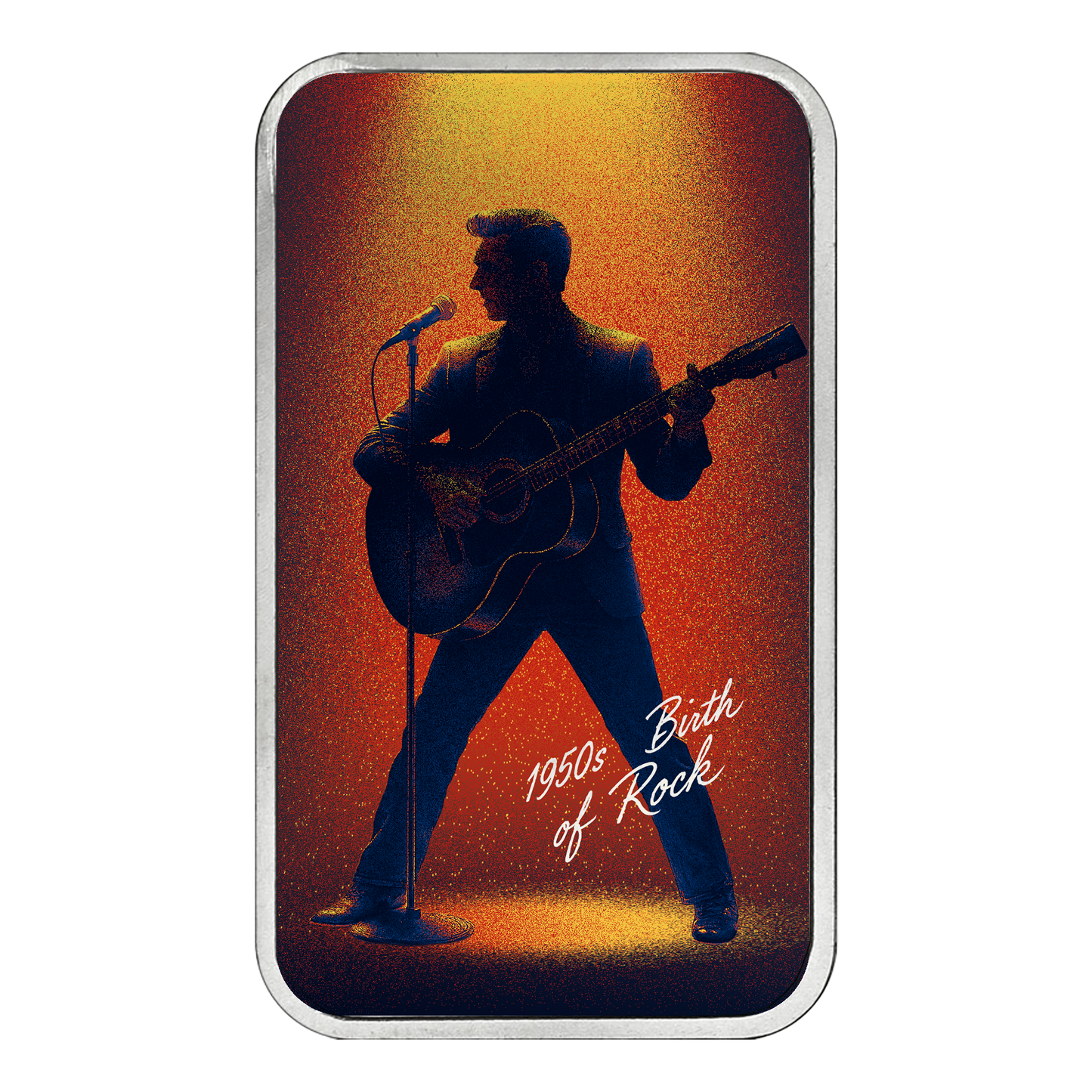 Retro 1950s rock and roll themed silver collectible bar