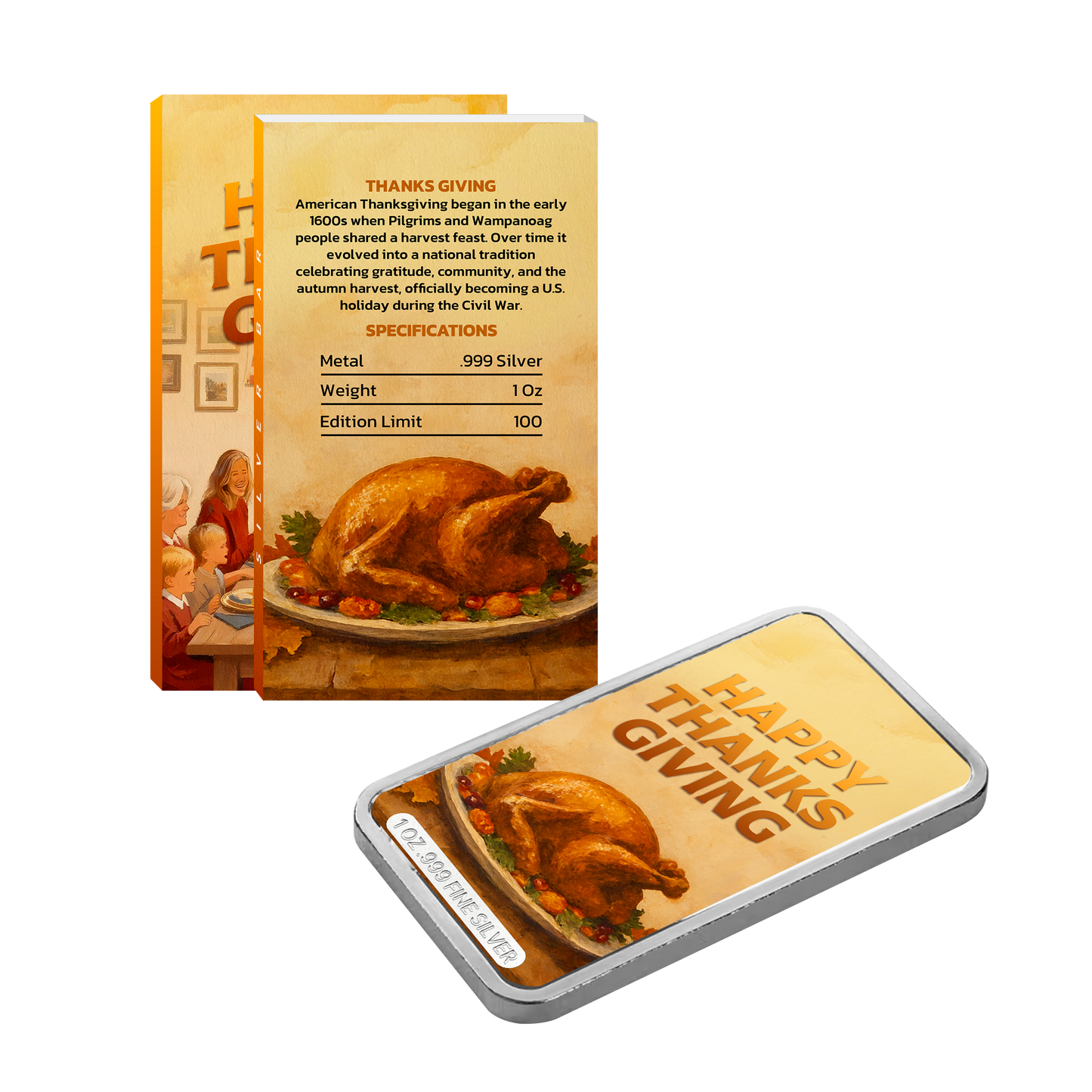 Happy Thanksgiving Edition 1 oz Silver Bar