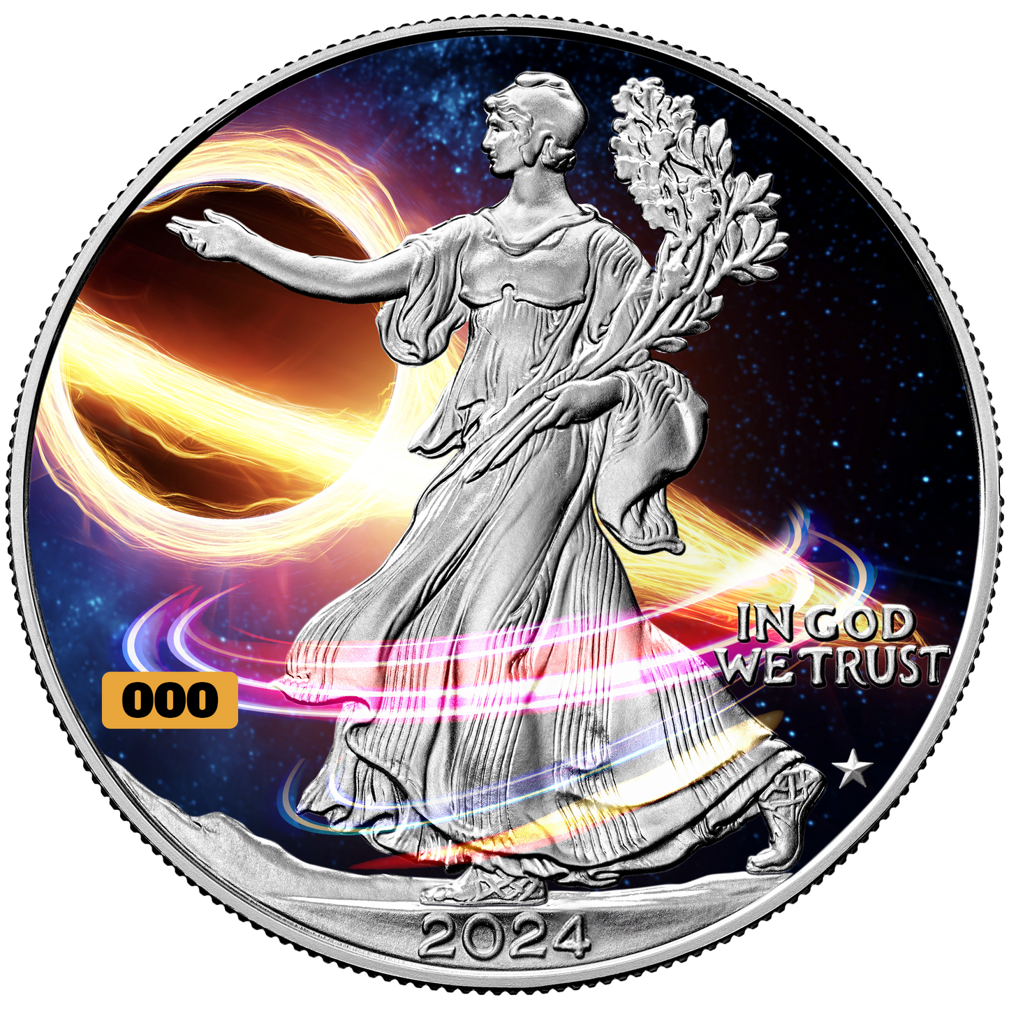 2024 Silver Eagle - Black Hole Star Privy Edition - CoinsTV