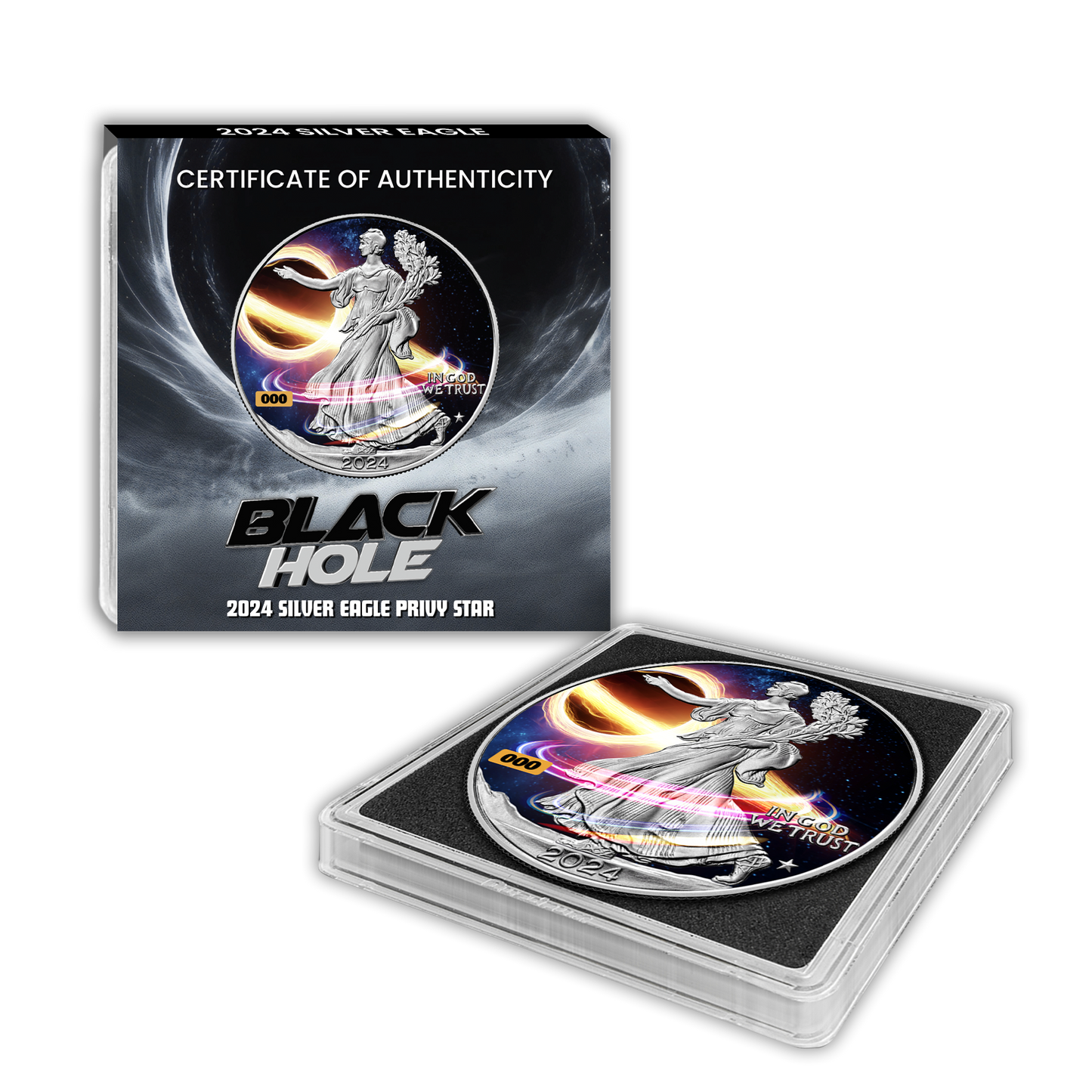 2024 Silver Eagle - Black Hole Star Privy Edition - CoinsTV