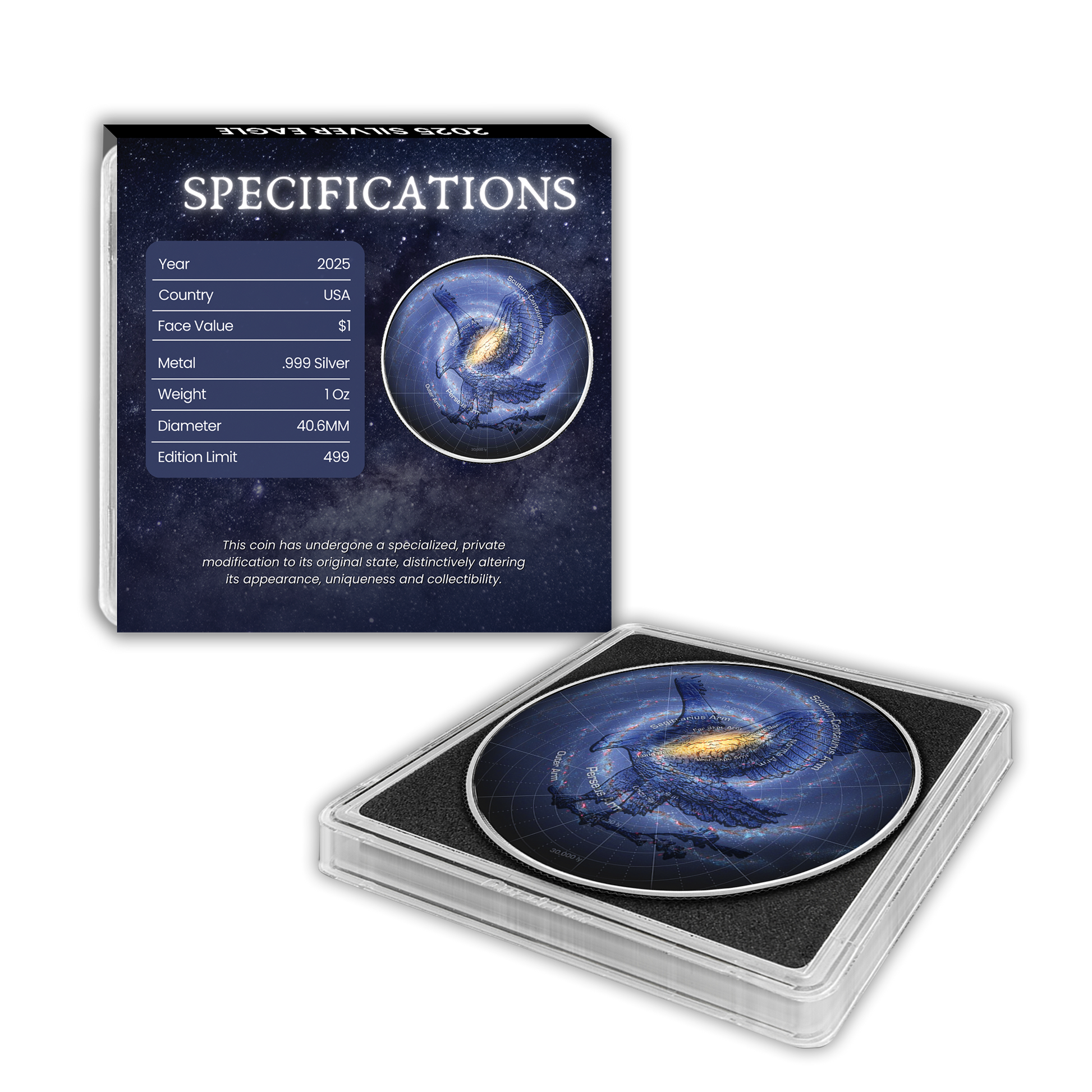 2025 Chromatics Silver Eagle - Milky Way Galaxy - CoinsTV