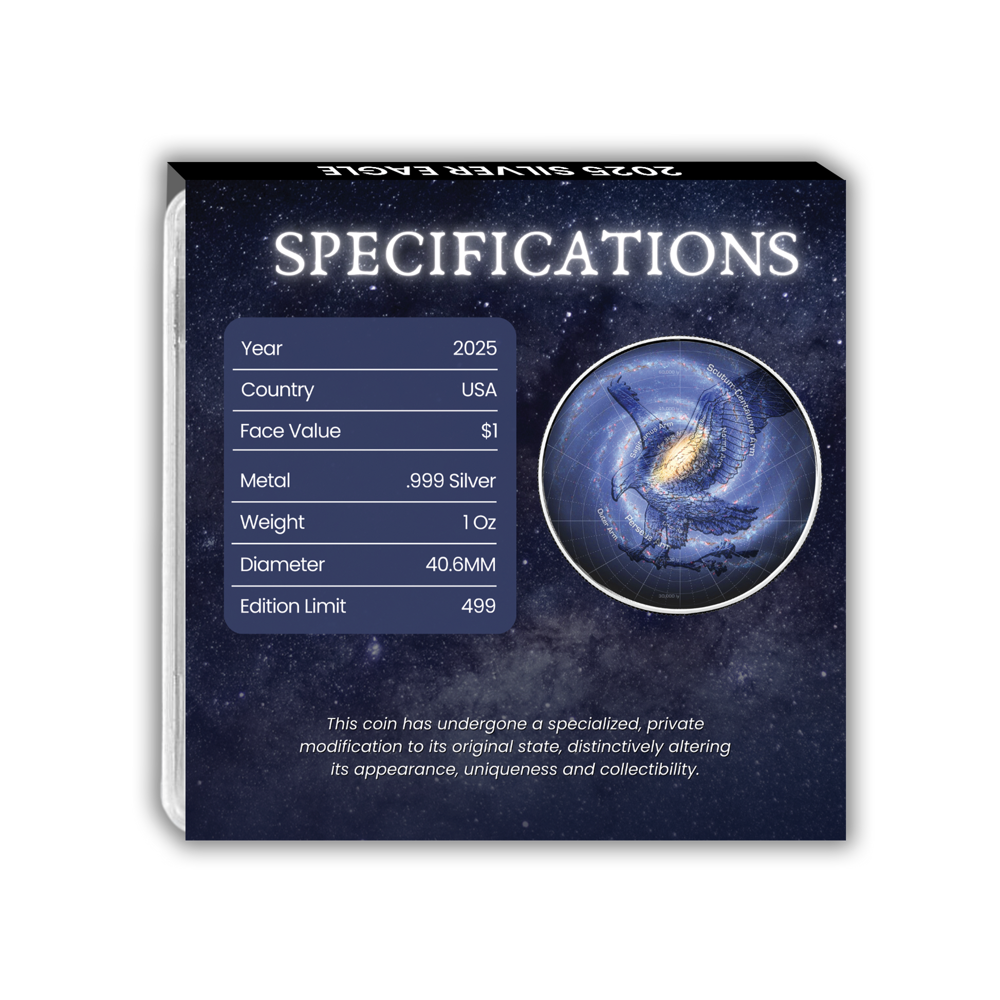 2025 Chromatics Silver Eagle - Milky Way Galaxy - CoinsTV