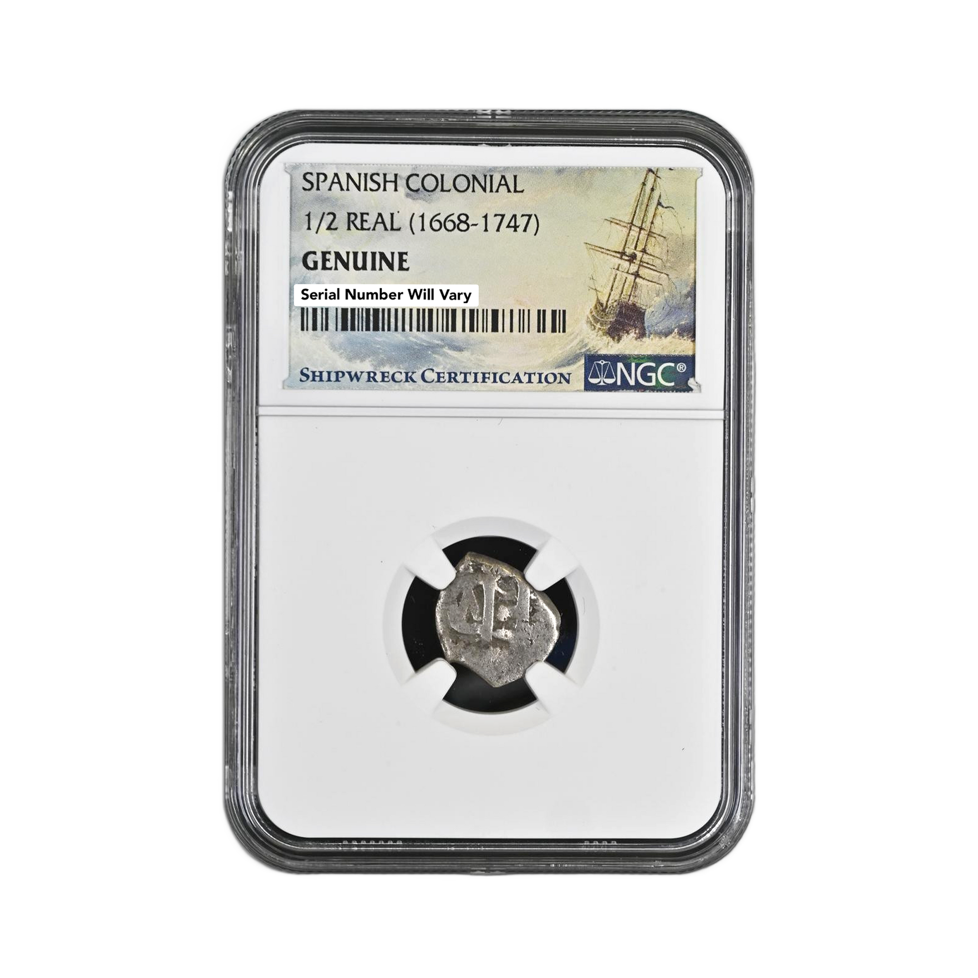 1668-1747 Spanish Shipwreck 1/2 Reale NGC - CoinsTV