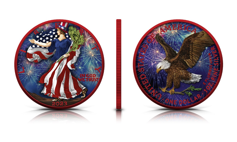 PREORDER: 2023 American Pride Red Silver Eagle - Icon Mint - CoinsTV
