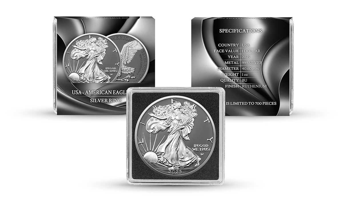 2025 U.S. Eagle Silver Ring Edition 1 oz Silver Coin - CoinsTV